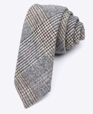 Corbata Tartán Gris n°7 Hombre en Lana | Norbert - Unipap's
