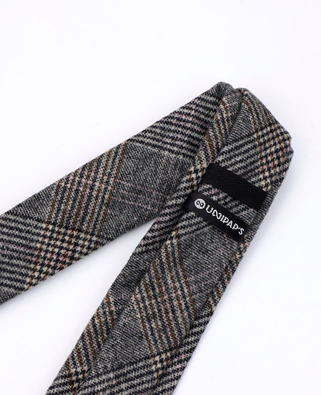 Corbata Tartán Gris n°7 Hombre en Lana | Norbert - Unipap's
