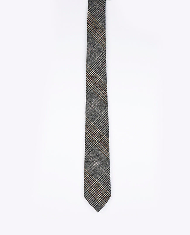 Corbata Tartán Gris n°7 Hombre en Lana | Norbert - Unipap's