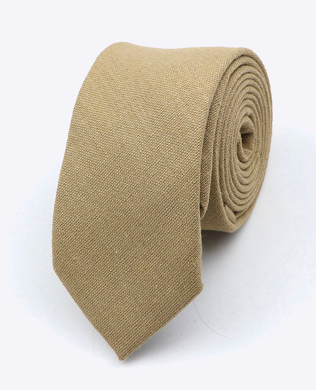 Corbata Beige n°1 Hombre en Lino | Basile - Unipap's