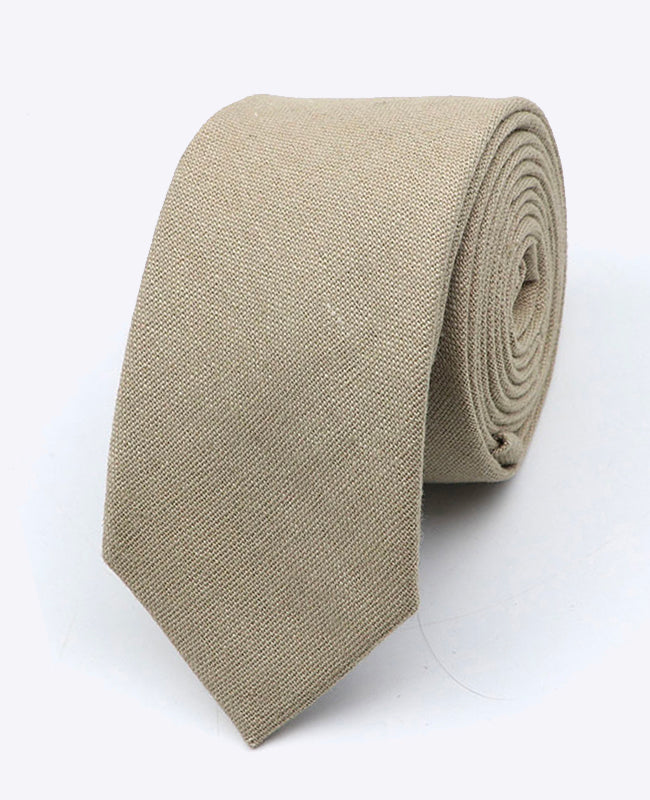 Corbata Beige n°2 Hombre en Lino | Basile - Unipap's