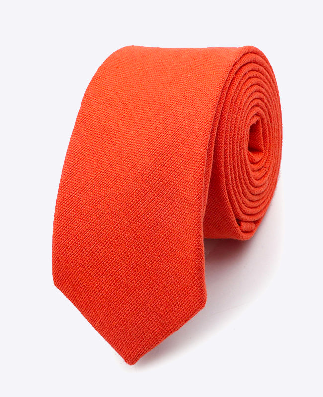 Corbata Naranja n°1 Hombre en Lino | Basile - Unipap's