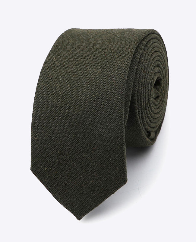 Corbata Verde n°1 Hombre en Lino «Basile»