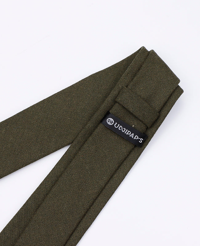 Corbata Verde n°1 Hombre en Lino | Basile - Unipap's