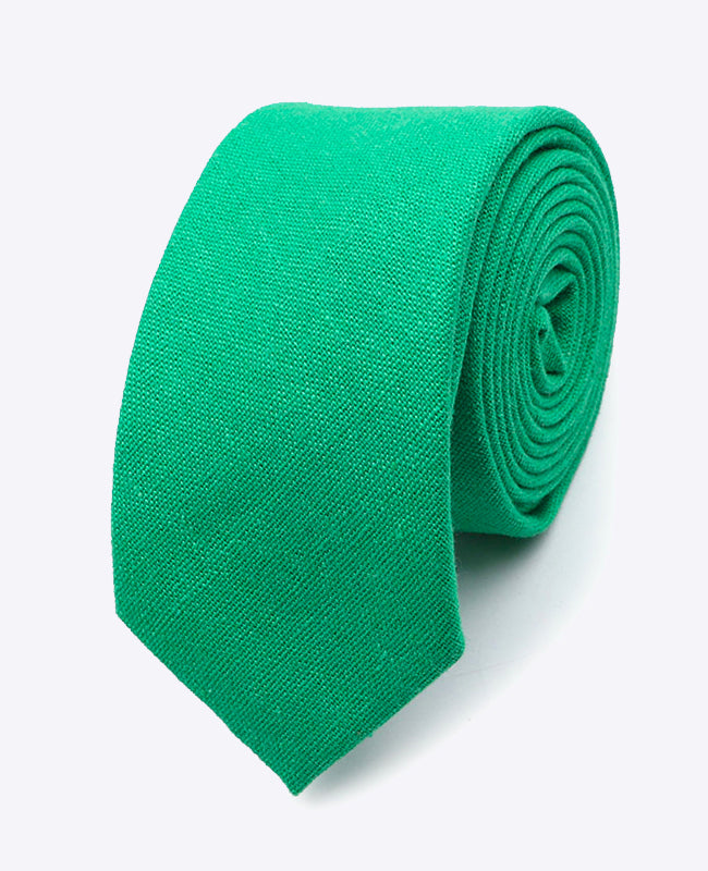 Corbata Verde n°3 Hombre en Lino | Basile - Unipap's