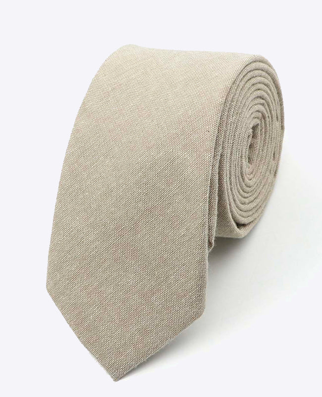 Corbata Beige Hombre en Algodón «Edgard»