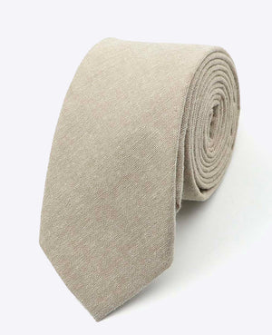 Corbata Beige Hombre en Algodón «Edgard»