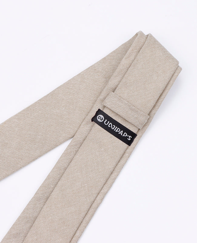 Corbata Beige Hombre en Algodón «Edgard»