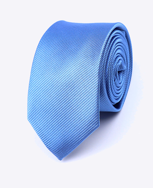 Corbata Azul n°5 Hombre en Poliéster «Lucien»