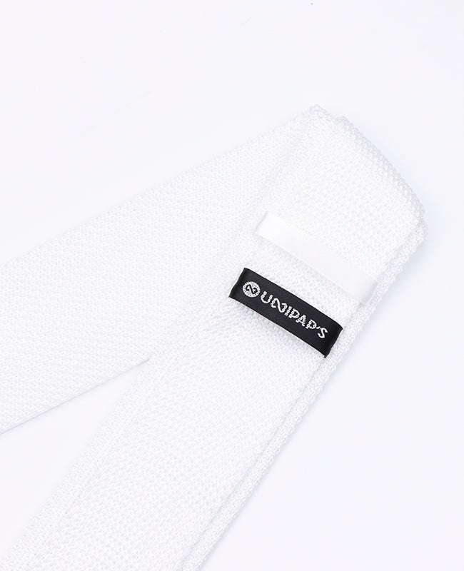Cravate Blanc Homme en Tricot «Léon»