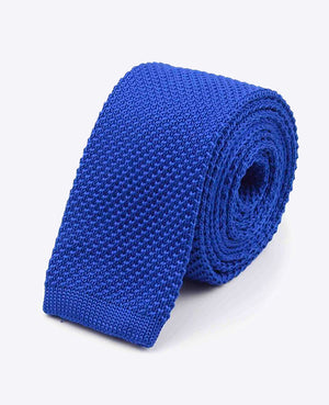 Corbata Azul n°1 Hombre en Punto «Léon»