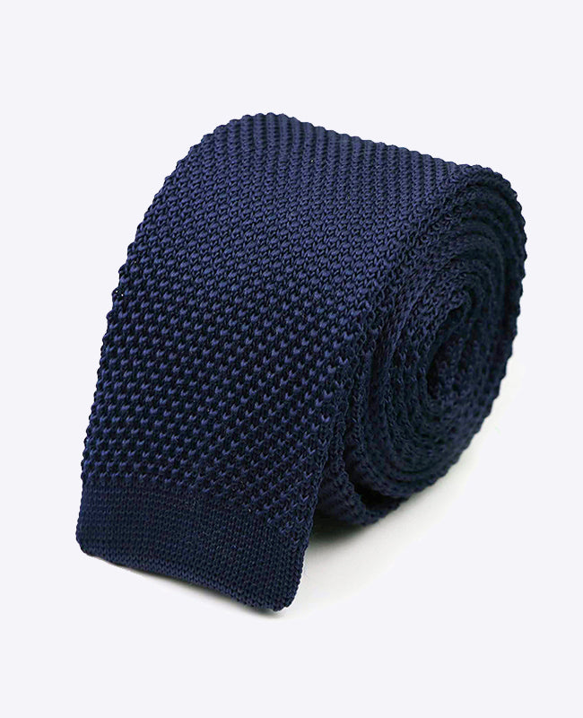 Corbata Azul n°2 Hombre en Punto «Léon»