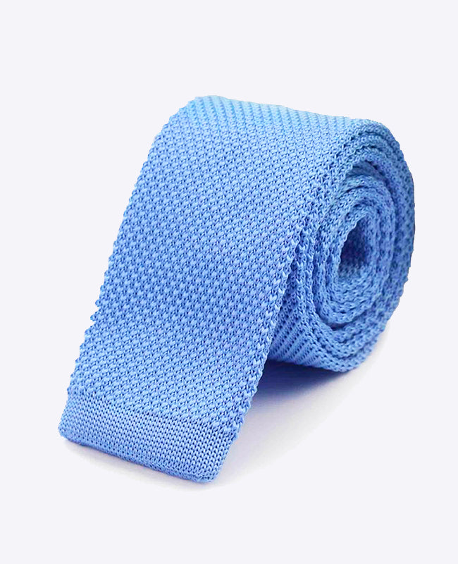 Corbata Azul n°3 Hombre en Punto «Léon»