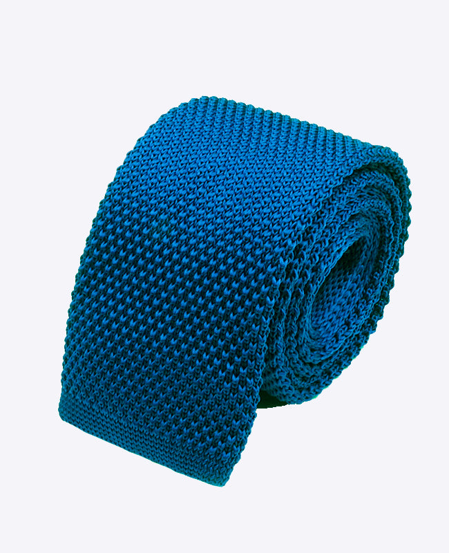 Corbata Azul n°4 Hombre en Punto «Léon»