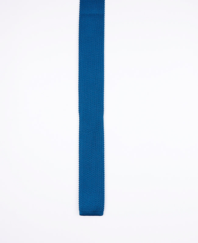 Corbata Azul n°4 Hombre en Punto «Léon»