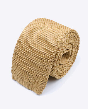 Corbata Dorado Hombre en Punto «Léon»