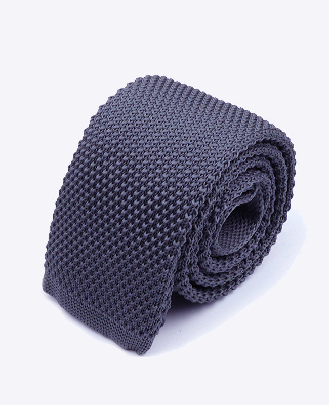 Corbata Gris Hombre en Punto «Léon»
