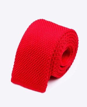 Corbata Rojo n°2 Hombre en Punto «Léon»