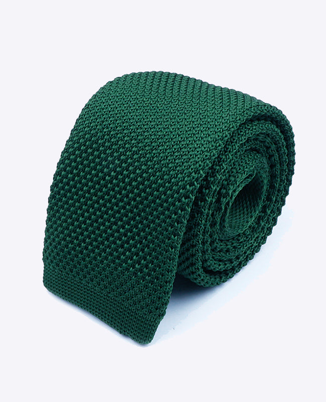Corbata Verde n°1 Hombre en Punto «Léon»