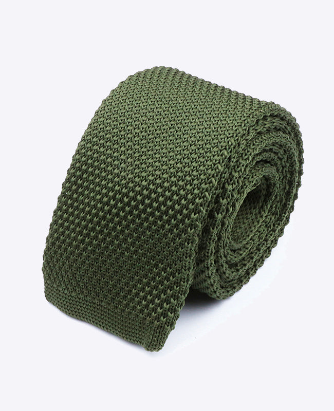 Corbata Verde n°2 Hombre en Punto «Léon»