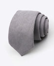 Corbata Gris n°1 Hombre en Efecto Terciopelo «Simon»