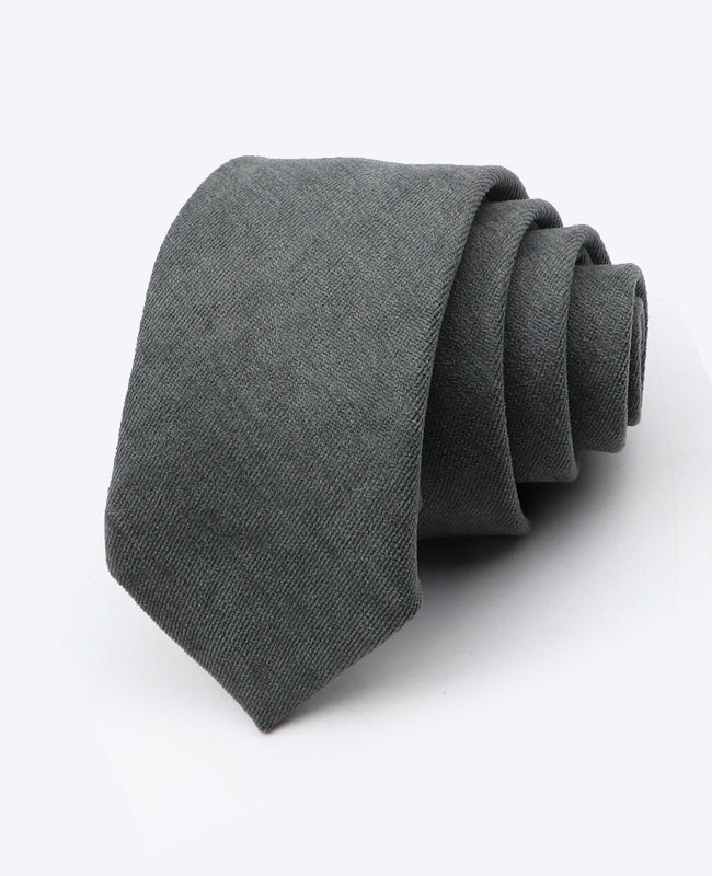 Corbata Gris n°2 Hombre en Efecto Terciopelo «Simon»