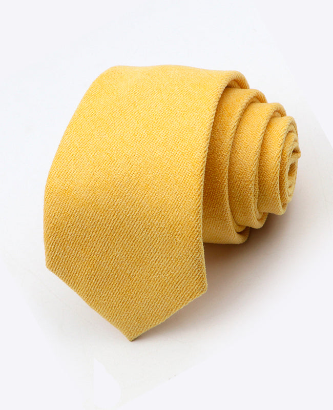 Corbata Amarillo n°1 Hombre en Efecto Terciopelo «Simon»