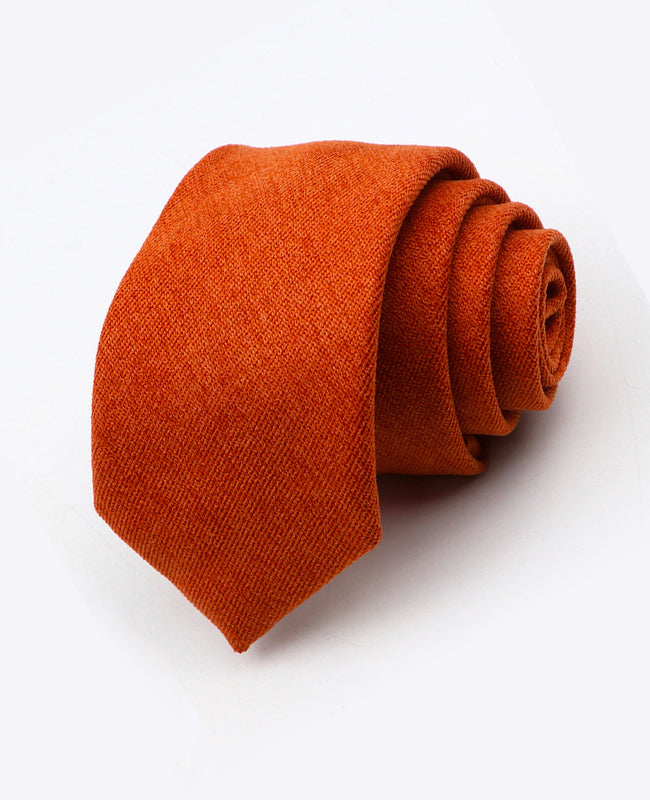 Corbata Naranja n°1 Hombre en Efecto Terciopelo