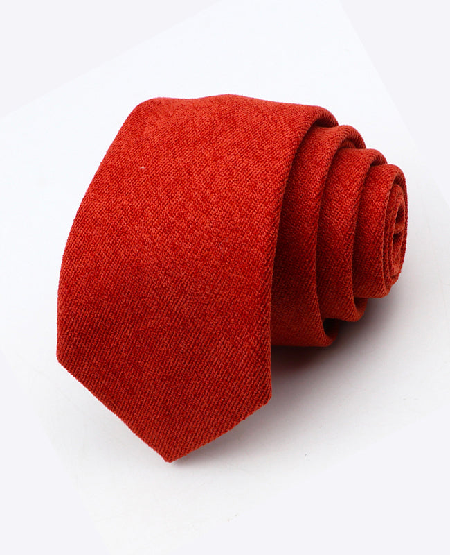 Corbata Terracota n°2 Hombre en Efecto Terciopelo «Simon»