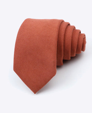Corbata Terracota n°3 Hombre en Efecto Terciopelo «Simon»