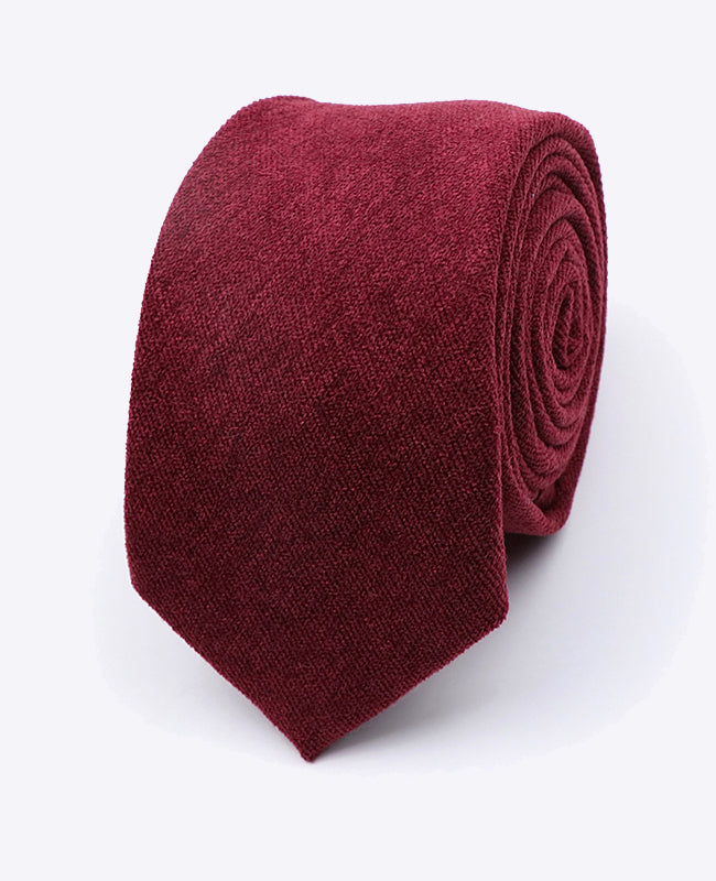 Corbata Rojo n°1 Hombre en Efecto Terciopelo «Simon»