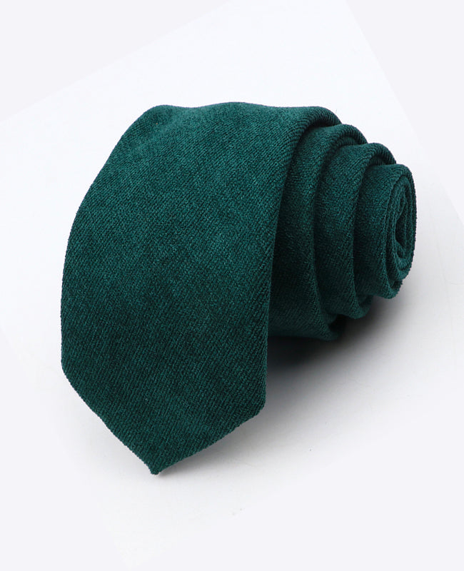 Cravate Vert n°1 Homme en Effet Velours «Simon»