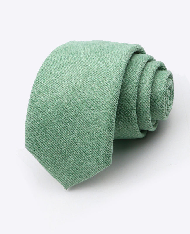 Corbata Verde n°2 Hombre en Efecto Terciopelo «Simon»