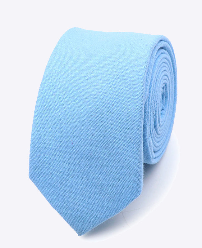 Corbata Azul n°8 Hombre en Algodón «Edgard»