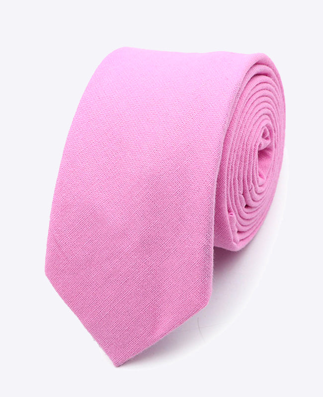 Corbata Rosa n°4 Hombre en Algodón «Edgard»