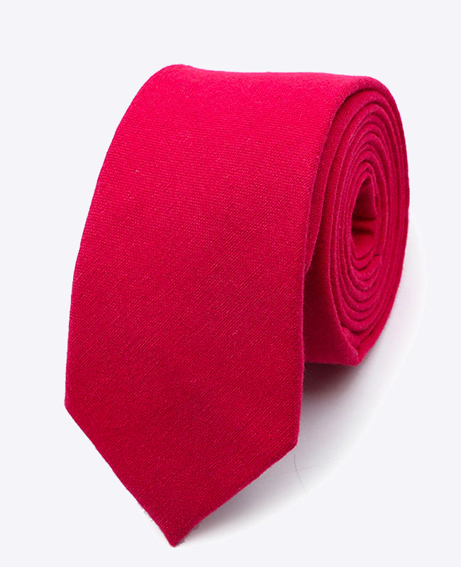Corbata Rojo Hombre en Algodón «Edgard»