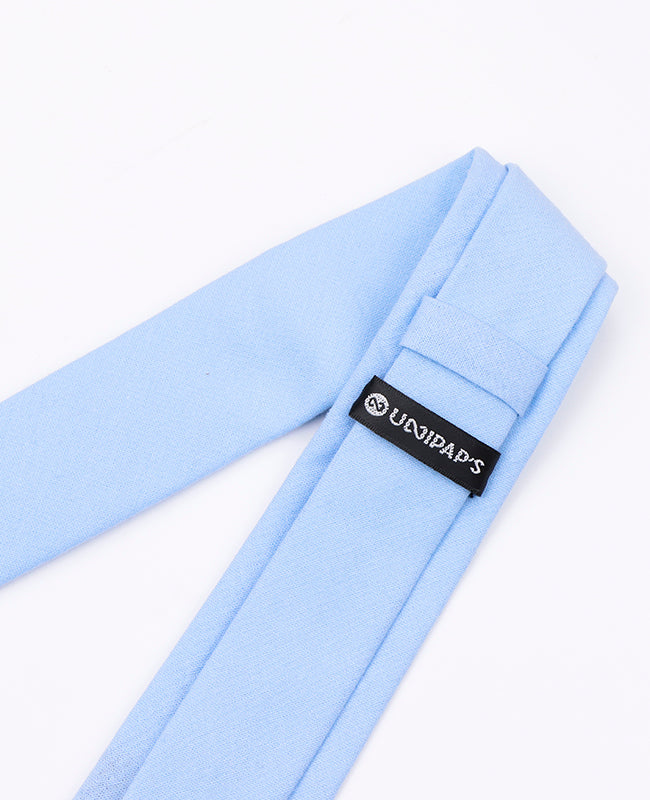 Corbata Azul n°8 Hombre en Algodón «Edgard»