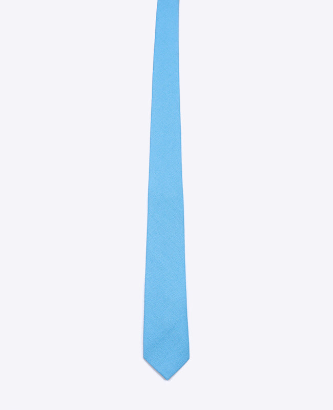Corbata Azul n°8 Hombre en Algodón «Edgard»