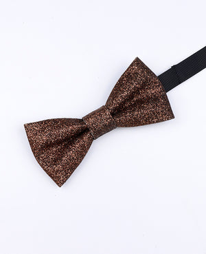 Pajarita con Lentejuelas Marrón Niños en Poliéster «Olive»