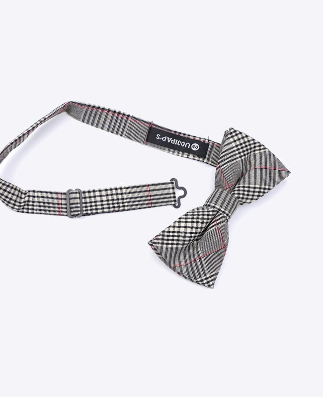 Pajarita Tartán Gris n°3 Hombre en Algodón «Marcel»