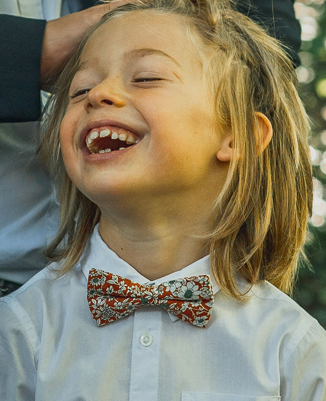 Pajarita Liberty Naranja Niños en Algodón «Clovis»
