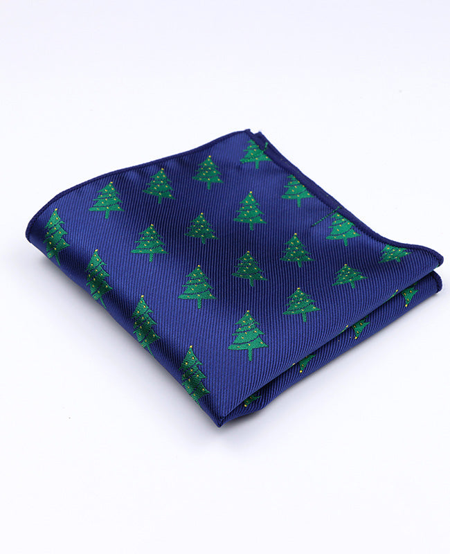 Pañuelo de bolsillo de Navidad Azul n°1 en Poliéster «Christmas»