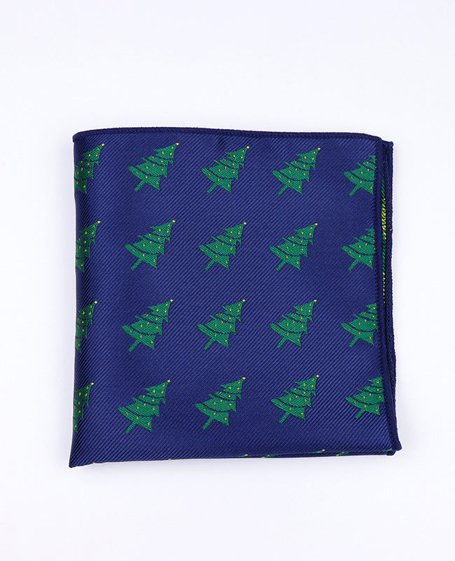 Pañuelo de bolsillo de Navidad Azul n°1 en Poliéster «Christmas»