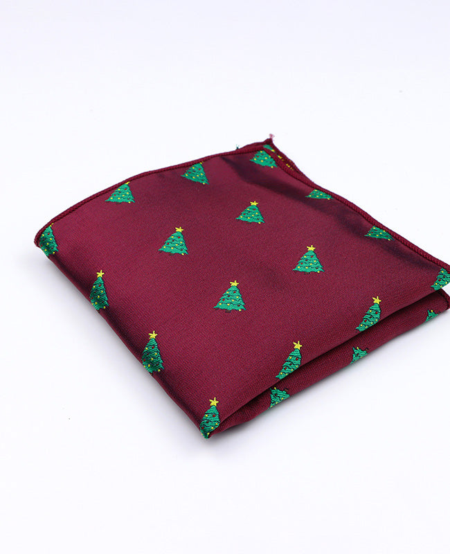 Pañuelo de bolsillo de Navidad Rojo n°1 en Poliéster «Christmas»