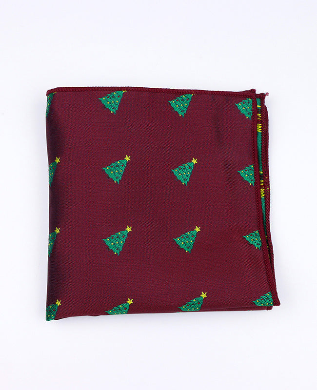 Pañuelo de bolsillo de Navidad Rojo n°1 en Poliéster «Christmas»