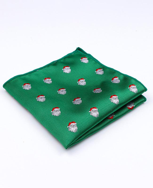 Pañuelo de bolsillo de Navidad Verde n°1 en Poliéster «Christmas»