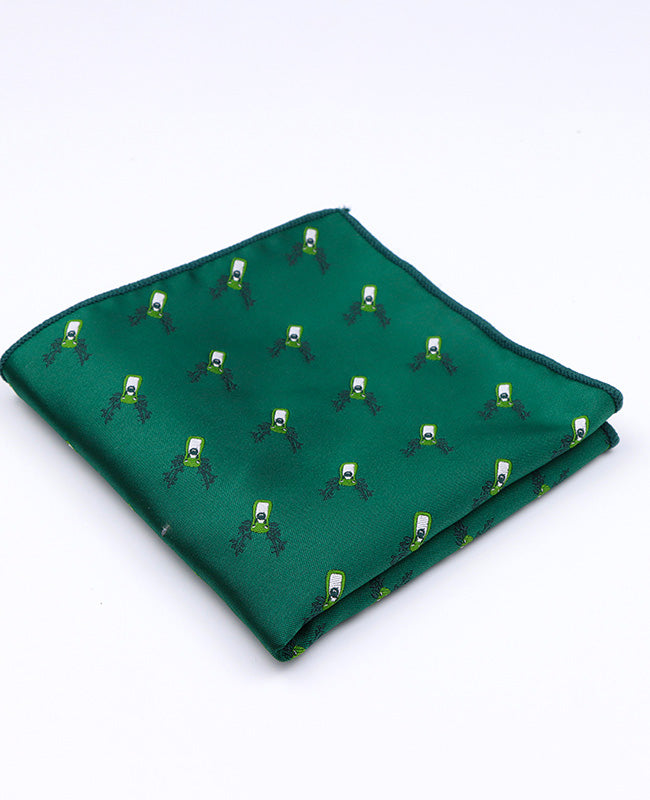 Pañuelo de bolsillo de Navidad Verde n°2 en Poliéster «Christmas»