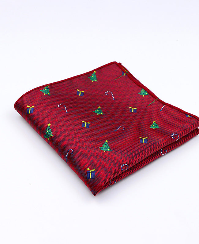 Pañuelo de bolsillo de Navidad Rojo n°2 en Poliéster «Christmas»