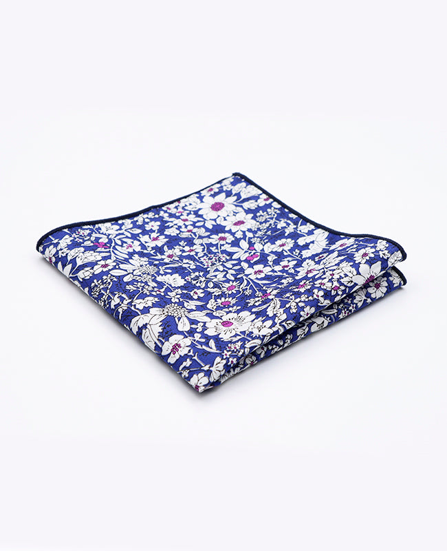 Pañuelo de bolsillo Liberty Azul n°1 en Algodón | Clovis - Unipap's