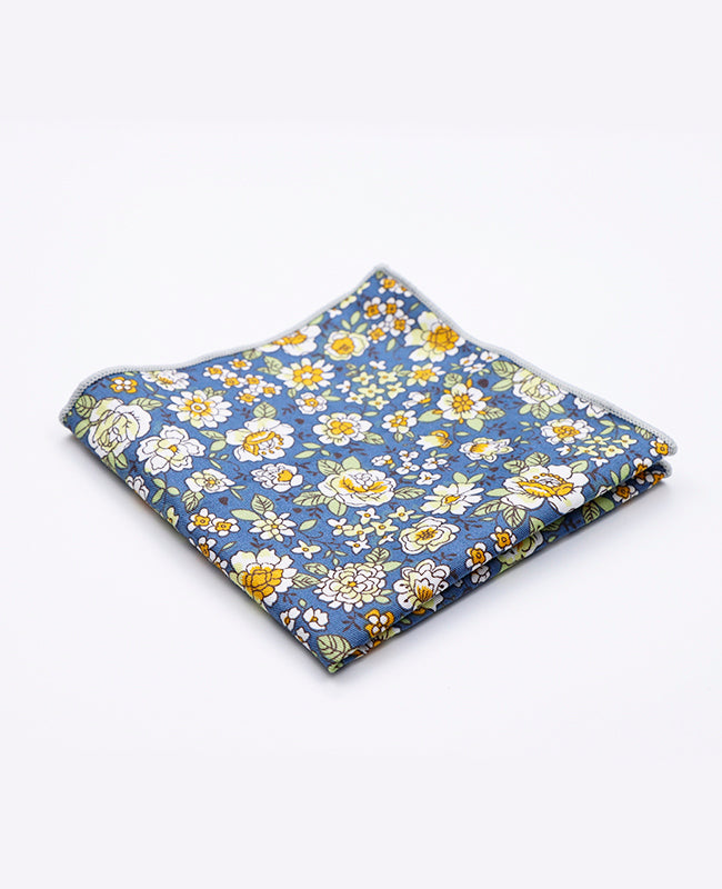 Pañuelo de bolsillo Liberty Azul n°2 en Algodón | Gaspard - Unipap's